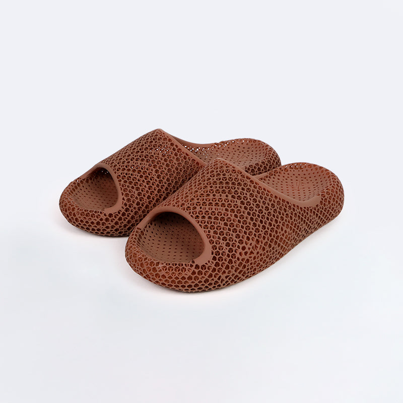 HexaFlow——3D Printed Slippers Brown